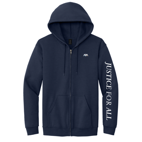Justice For All | Navy | Full-Zip Hooded Sweatshirt - Image 2