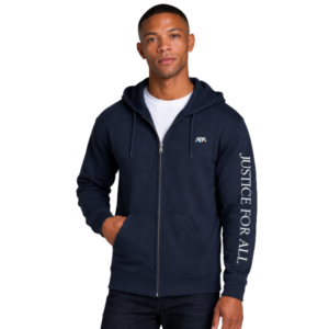 Justice For All | Navy | Full-Zip Hooded Sweatshirt