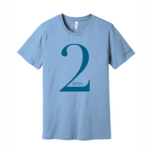 Light blue T-shirt with a large number two and a description of the second amendment. American Bar Association logo on the sleeve